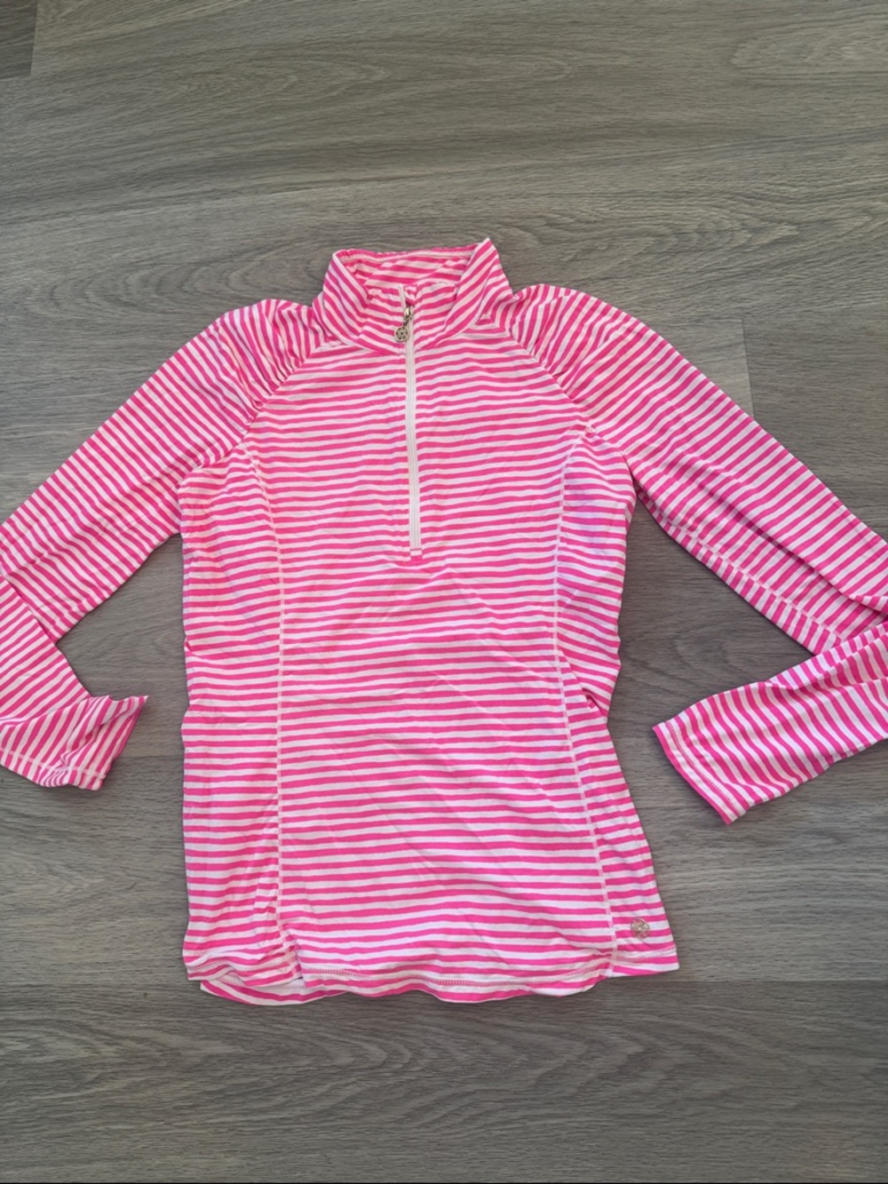 Lilly Pulitzer 3/4 zip long sleeve stripe top- M